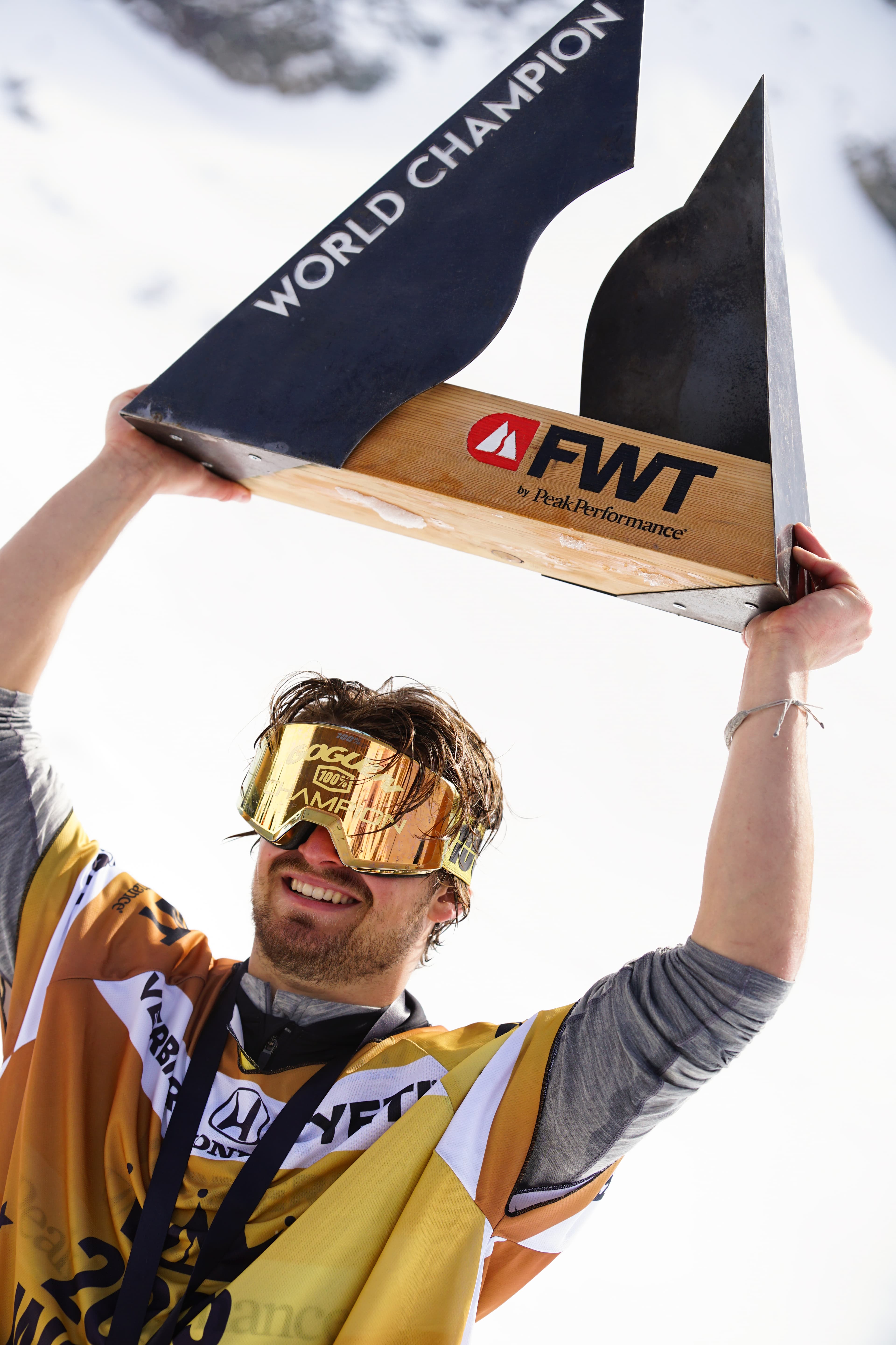 Marcus Goguen with the FWT World Champion trophy